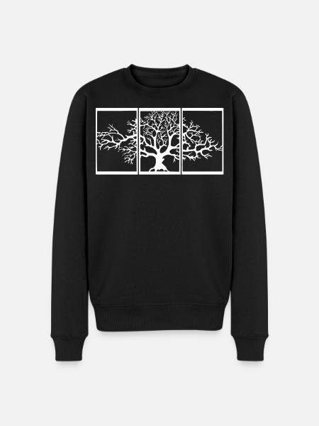 Nature View (White) - Men's Premium Organic Jumper - black