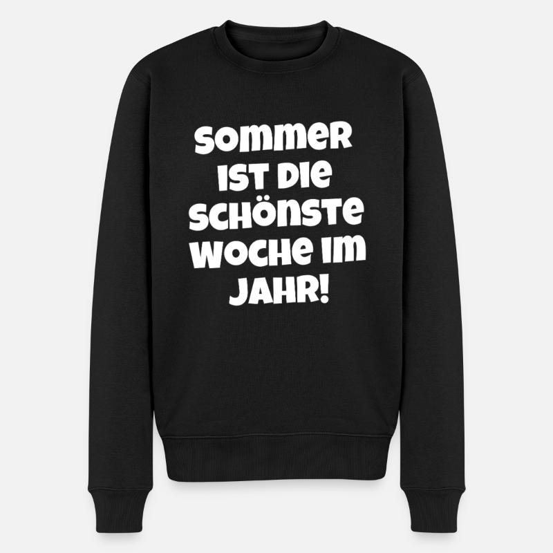 Sommer die schönste Woche im Jahr Ironie Spruch - Männer Premium Bio Pullover - Schwarz