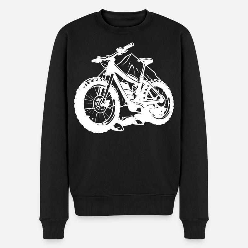 Lustiger Fahrradfahrer - Männer Premium Bio Pullover - Schwarz