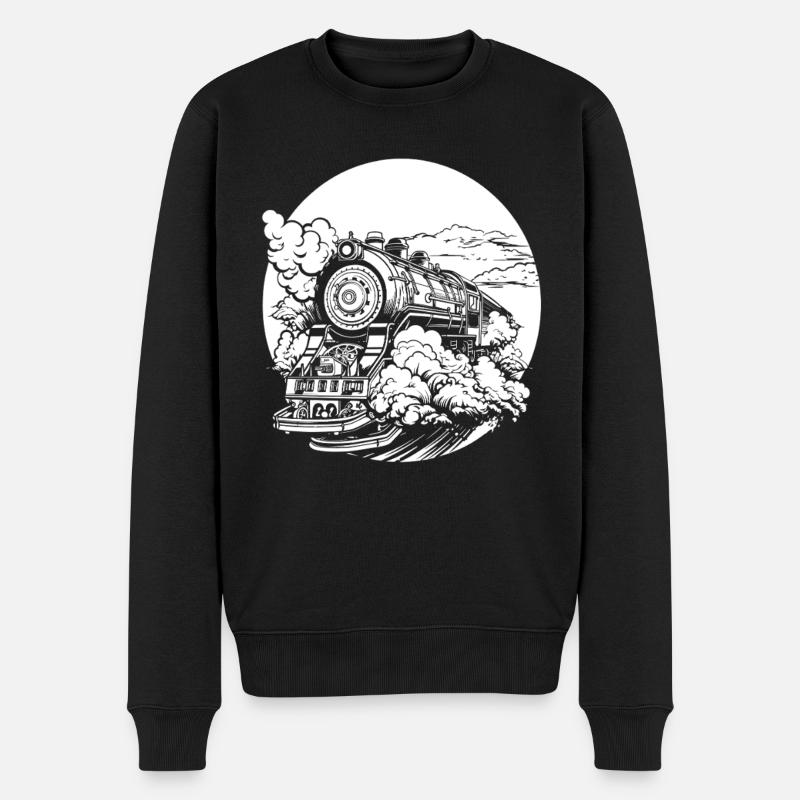 Zug - Männer Premium Bio Pullover - Schwarz