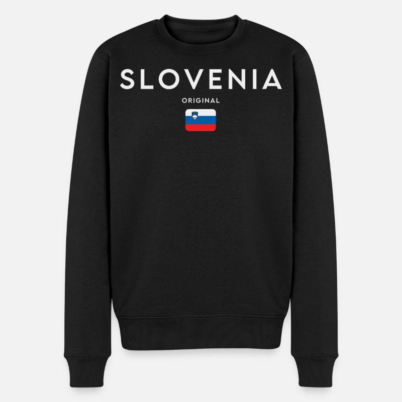 Flagge von Slowenien, slowenischer Stolz - Männer Premium Bio Pullover - Schwarz