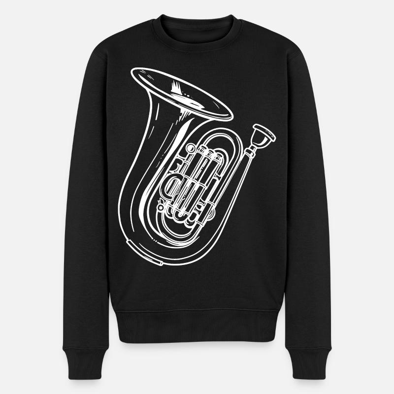 Tuba Zeichnung - Männer Premium Bio Pullover - Schwarz