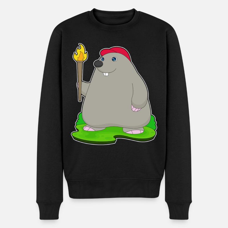 Mole Torch - Men's Premium Organic Jumper - black