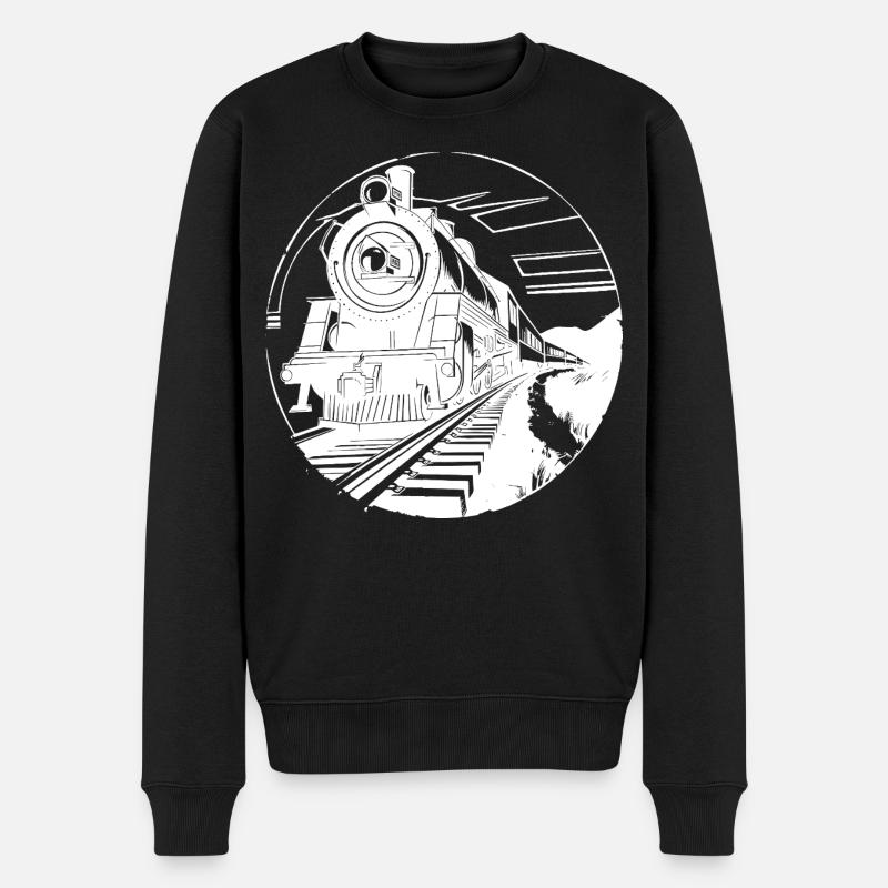 Graphique ferroviaire - Pull Premium bio Homme - noir
