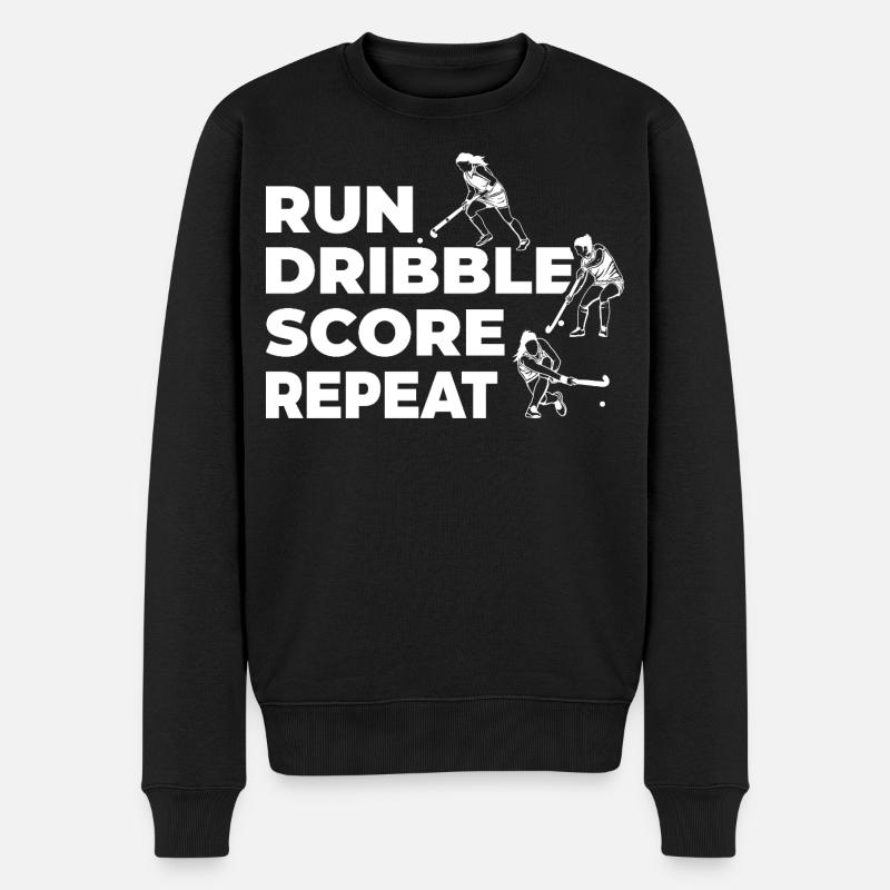 Feldhockeyspieler - Männer Premium Bio Pullover - Schwarz