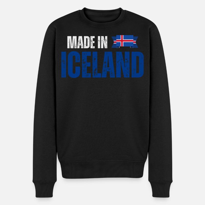 Made in Island, isländischer Stolz - Männer Premium Bio Pullover - Schwarz