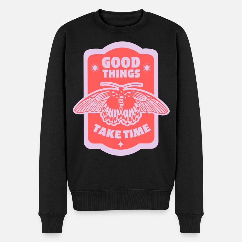 Patience et croissance – Motif esthétique - Pull Premium bio Homme - noir