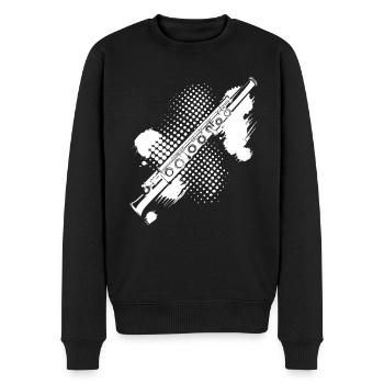 Teinture de flûte - Pull Premium bio Homme - noir - Devant - Nico (187cm)