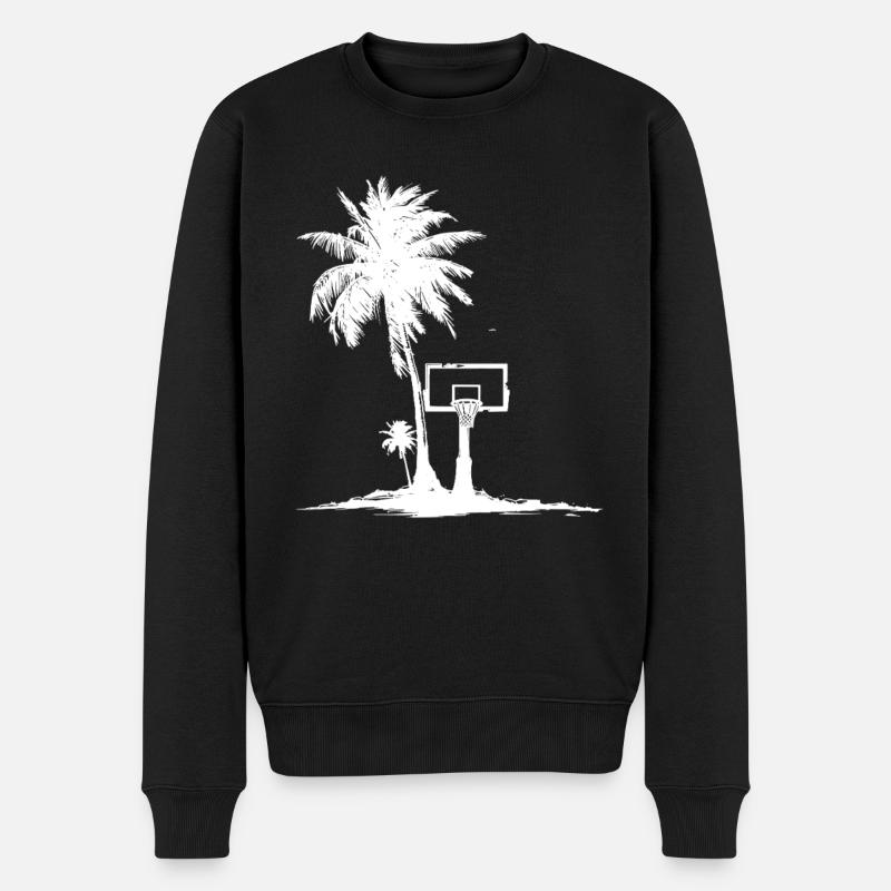 Basketballkorb Grafik - Männer Premium Bio Pullover - Schwarz