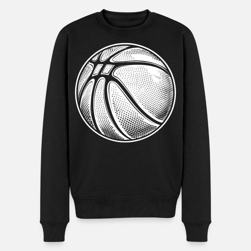 Croquis de ballon de basket-ball - Pull Premium bio Homme - noir
