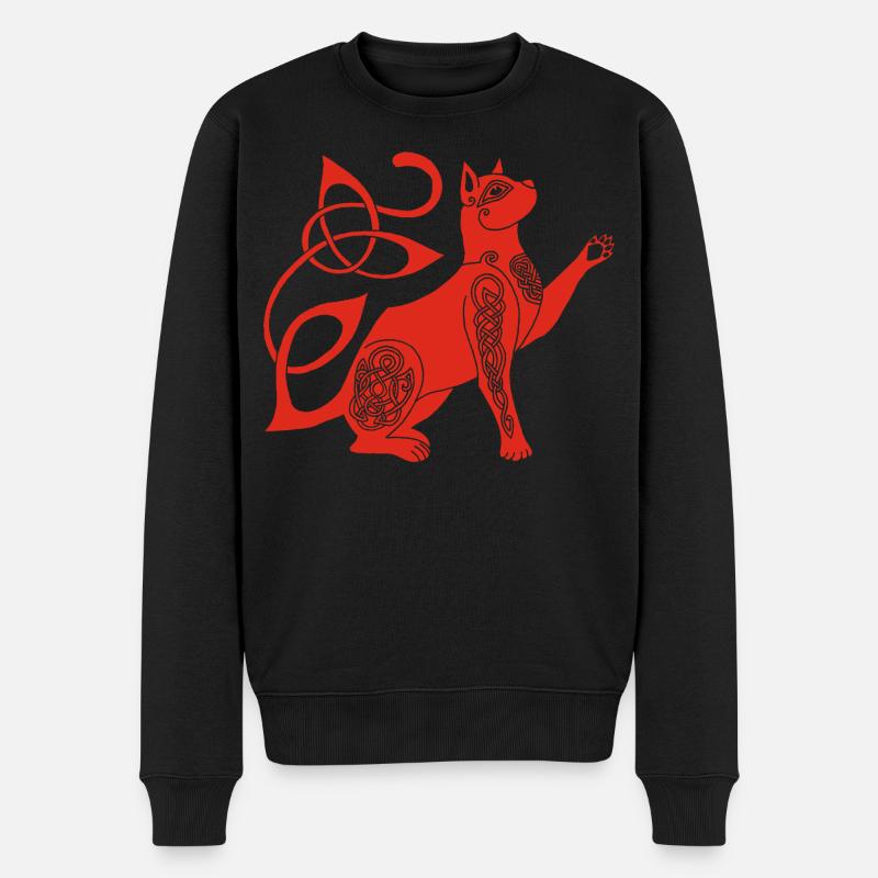 Chat rouge celte - Pull Premium bio Homme - noir