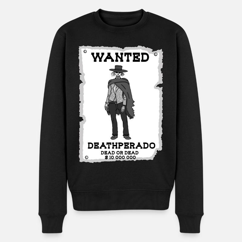 Skelett Cowboy - Männer Premium Bio Pullover - Schwarz