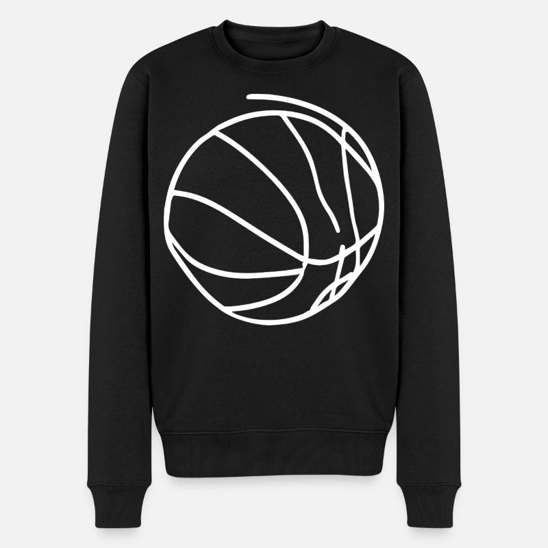Basketball Skizze - Männer Premium Bio Pullover - Schwarz