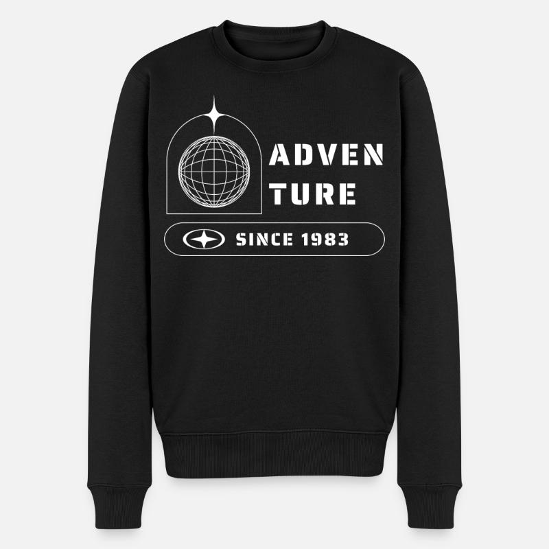 Abenteuer Entdecker Reisen 1983 - Männer Premium Bio Pullover - Schwarz