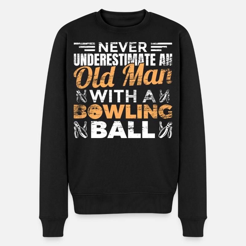 Grand-père du bowling - Pull Premium bio Homme - noir
