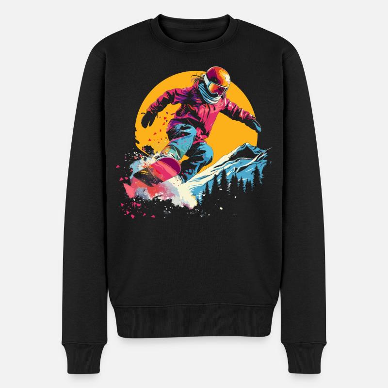 Snowboarder Synthwave - Pull Premium bio Homme - noir