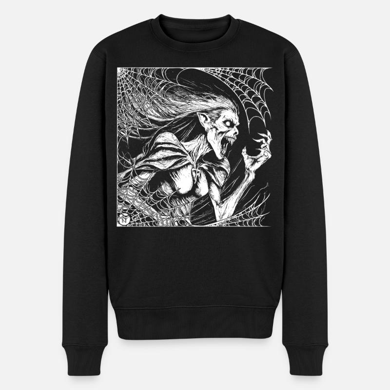 Die Hexe - Männer Premium Bio Pullover - Schwarz