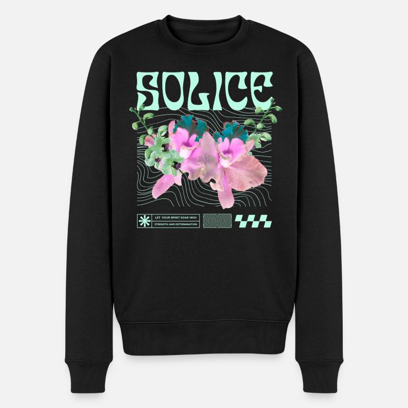 Solice – Botanische Ruhe - Männer Premium Bio Pullover - Schwarz