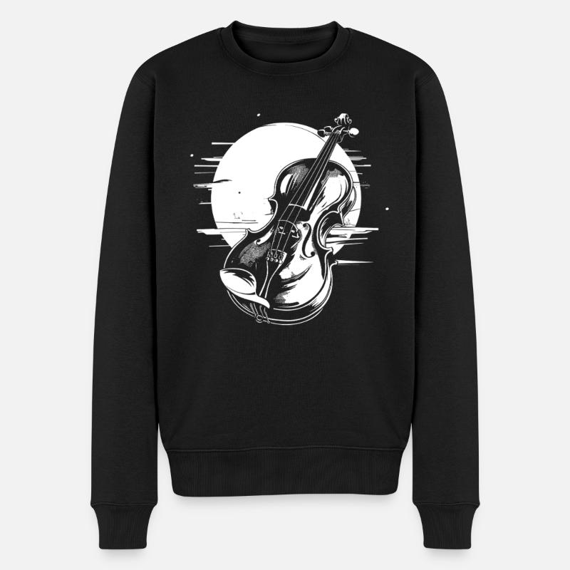 Violine - Männer Premium Bio Pullover - Schwarz