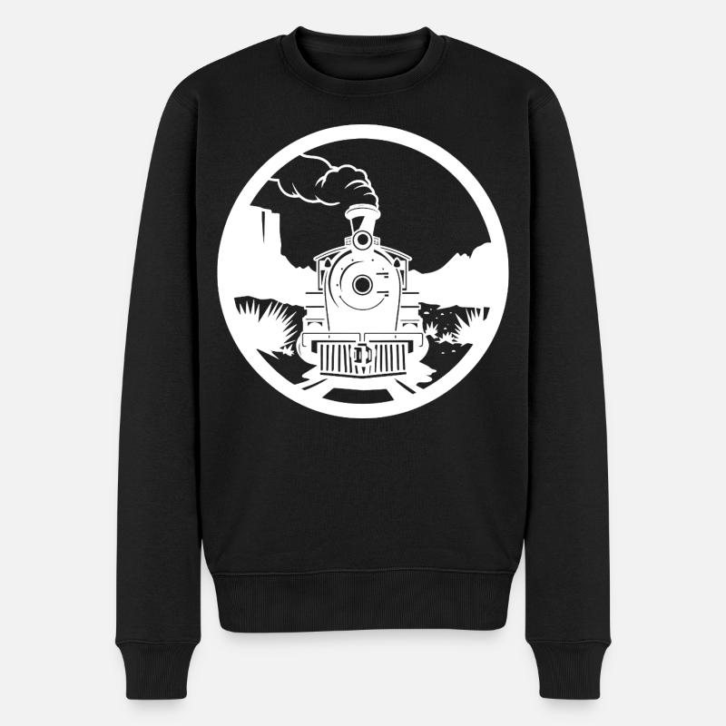 Dessin ferroviaire - Pull Premium bio Homme - noir