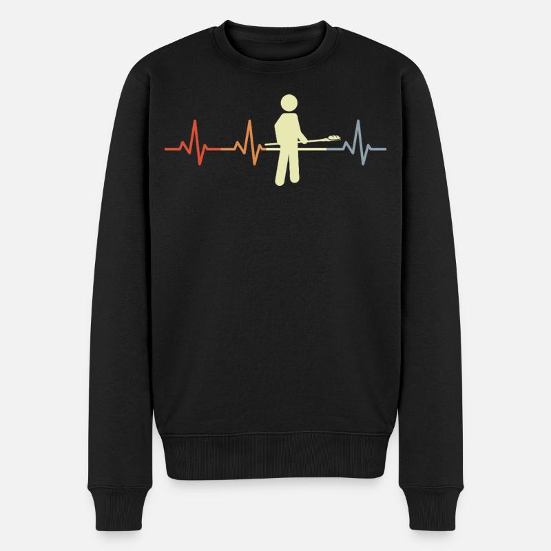 Bäcker Strichfiguren Herzklopfen - Männer Premium Bio Pullover - Schwarz