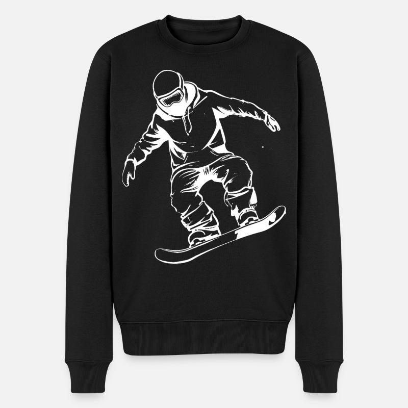 Dessin de snowboarder - Pull Premium bio Homme - noir