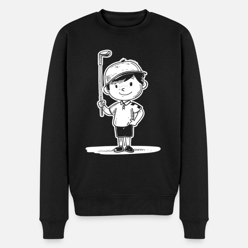 Croquis du petit golfeur - Pull Premium bio Homme - noir