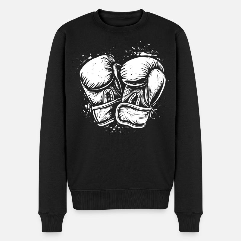 Boxhandschuhe Zeichnung - Männer Premium Bio Pullover - Schwarz