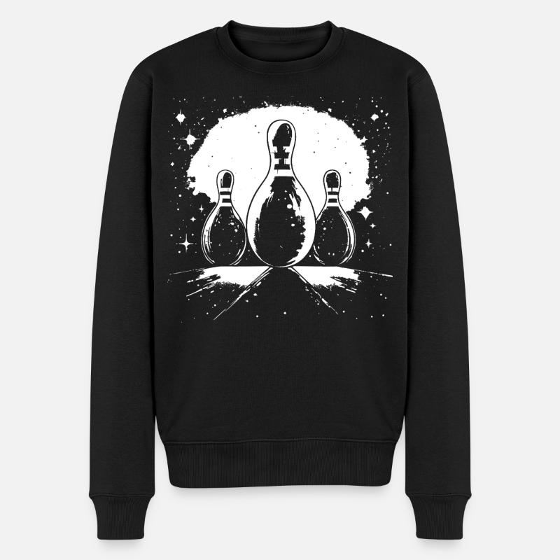 Bowling Pins - Männer Premium Bio Pullover - Schwarz