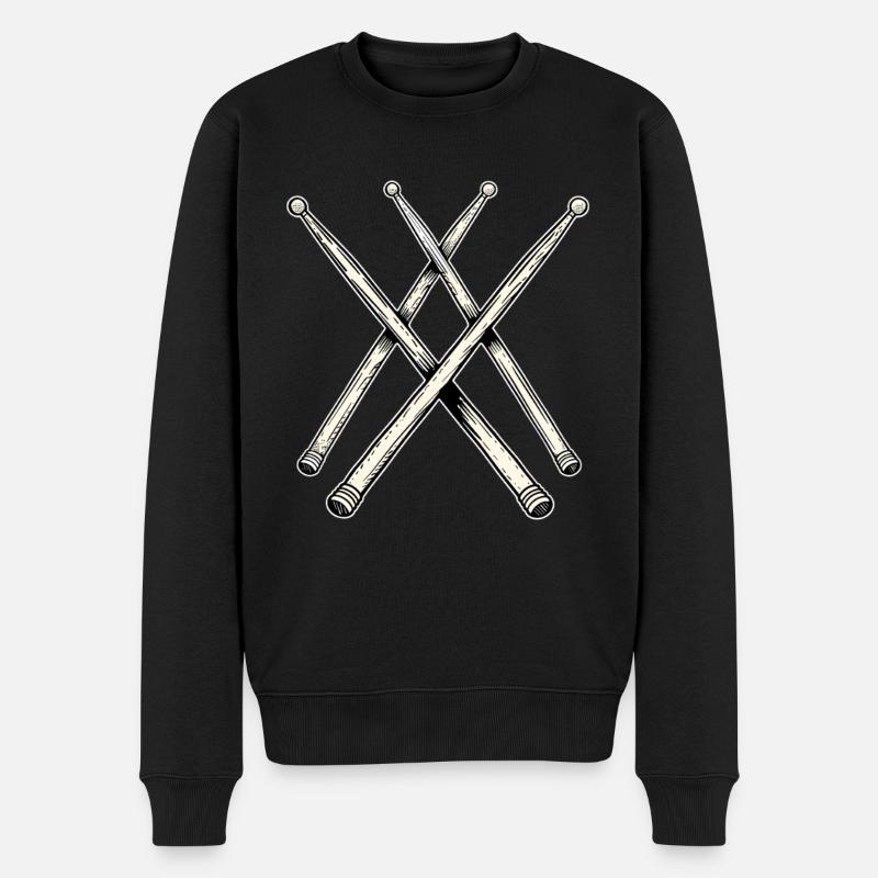 Dessin au trait des baguettes - Pull Premium bio Homme - noir