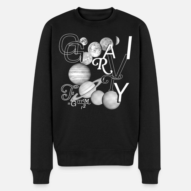 Typo-Kraft: Gravity in Style - Männer Premium Bio Pullover - Schwarz