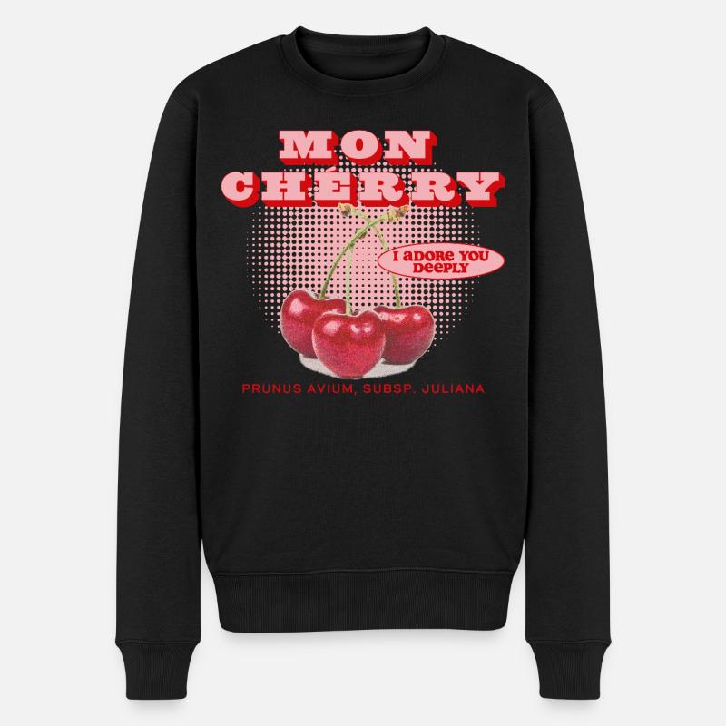 Mon Cherry Love - Männer Premium Bio Pullover - Schwarz