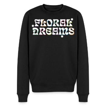 Rêves floraux style rétro - Pull Premium bio Homme - noir - Devant - Nico (187cm)