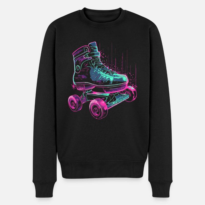 Rollschuhe Steampunk - Männer Premium Bio Pullover - Schwarz