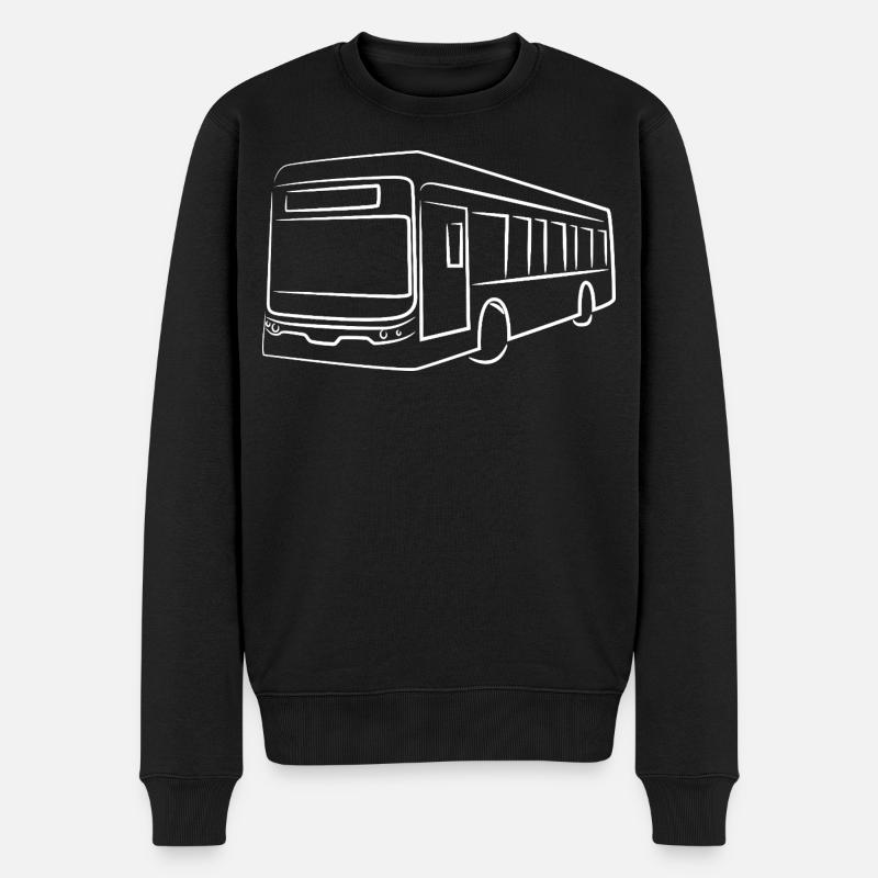 Dessin de ligne de bus - Pull Premium bio Homme - noir