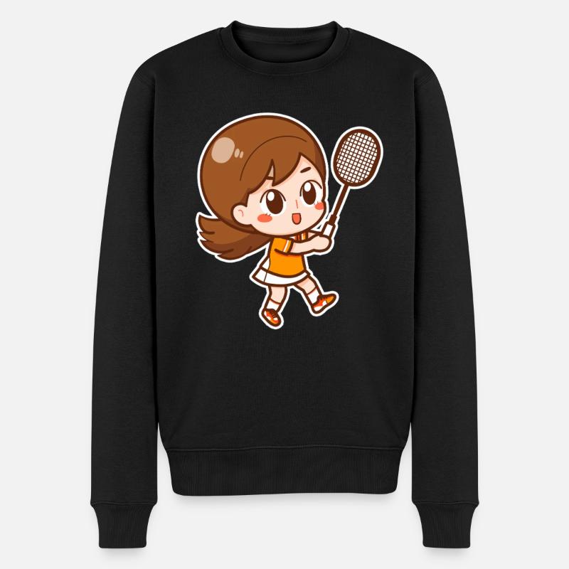 Badminton Filles - Pull Premium bio Homme - noir