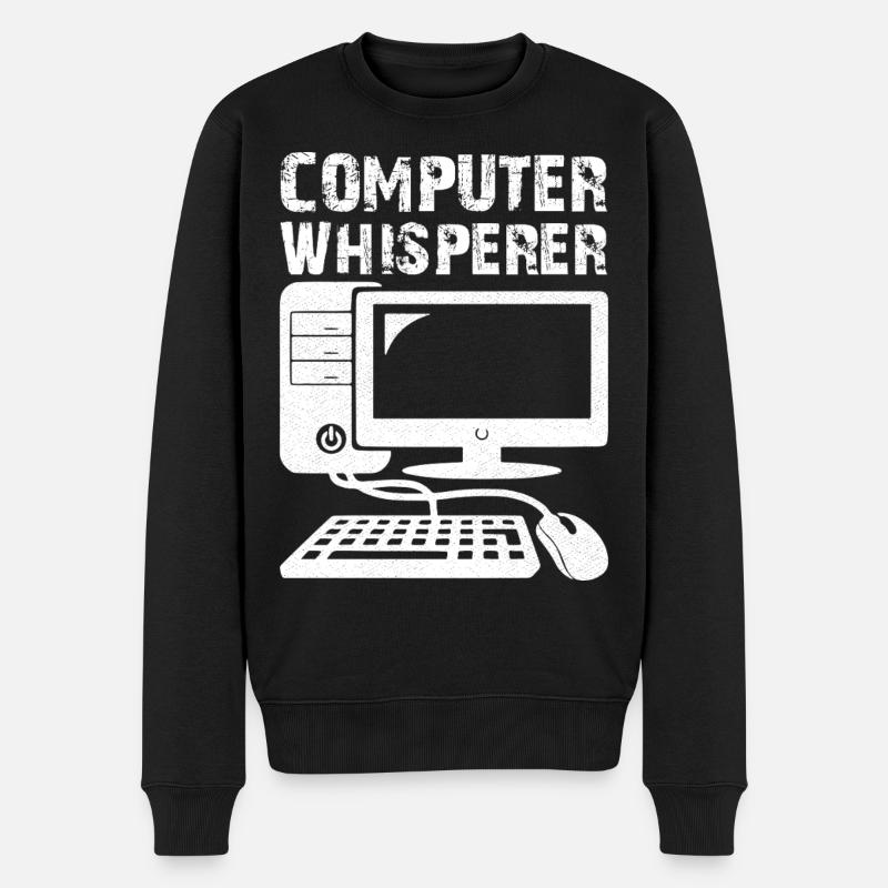computer whisperer - Männer Premium Bio Pullover - Schwarz