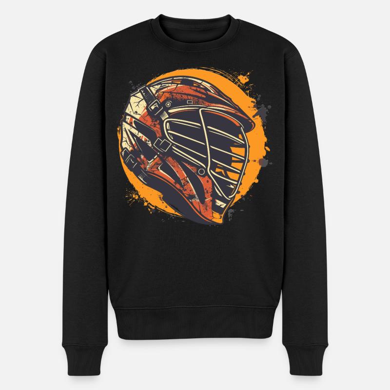 Lacrosse Helm Grafik - Männer Premium Bio Pullover - Schwarz