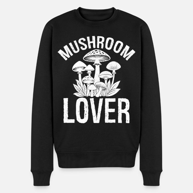 Mushroom Lover - Männer Premium Bio Pullover - Schwarz