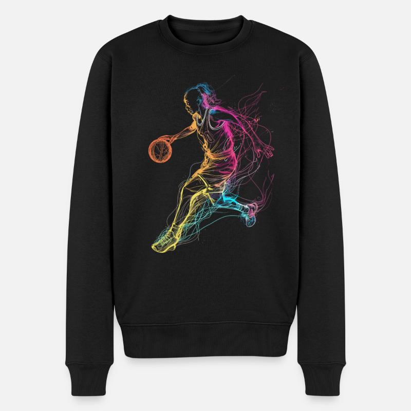 Basketballerin - Männer Premium Bio Pullover - Schwarz