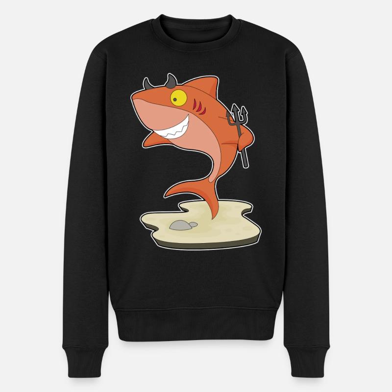 Requin Diable d’Halloween - Pull Premium bio Homme - noir