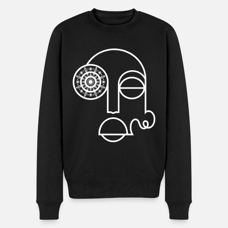 Visage abstrait / Visage abstrait moderne - Pull Premium bio Homme - noir