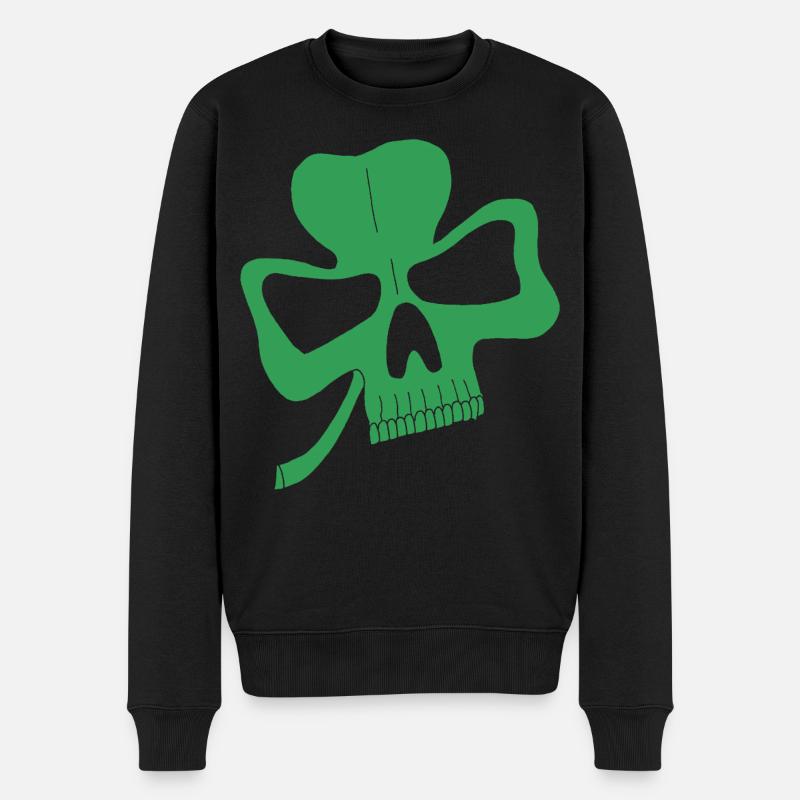 Crâne de trèfle - Pull Premium bio Homme - noir