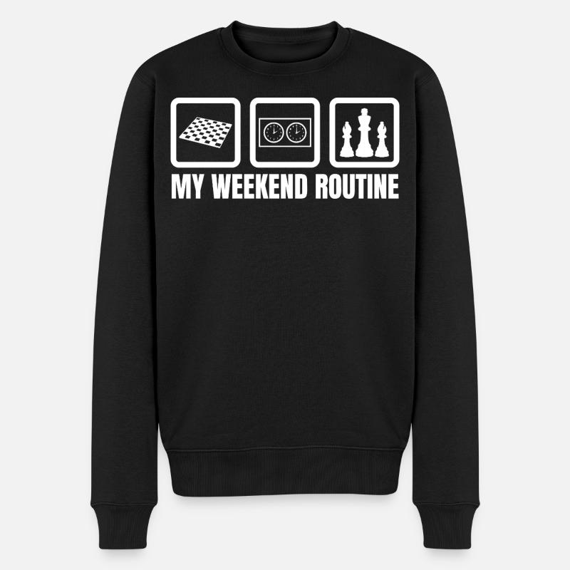 Schachspieler Wochenende - Männer Premium Bio Pullover - Schwarz