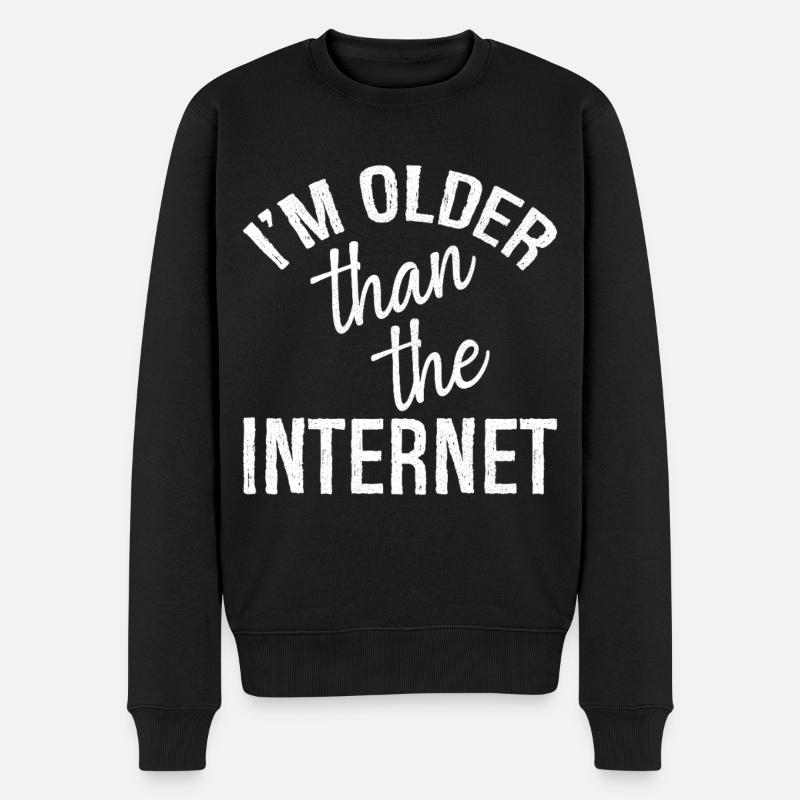 I'm older than the Internet - Männer Premium Bio Pullover - Schwarz