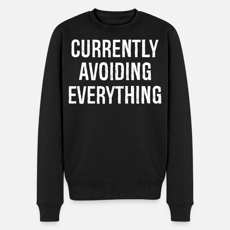 currently avoiding everything - Men's Premium Organic Jumper - black