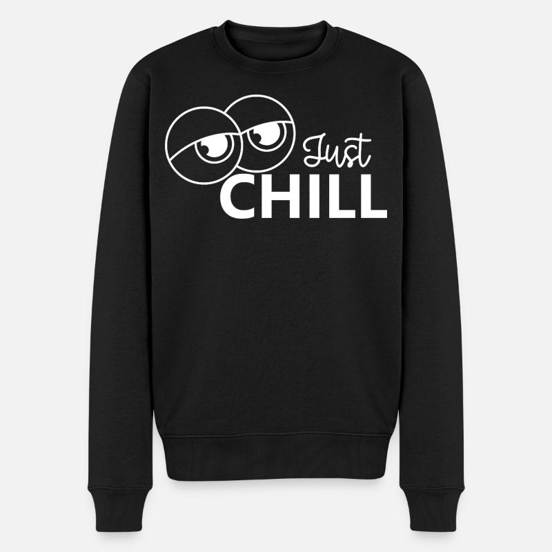 Just Chill / Just Relaxed - Männer Premium Bio Pullover - Schwarz
