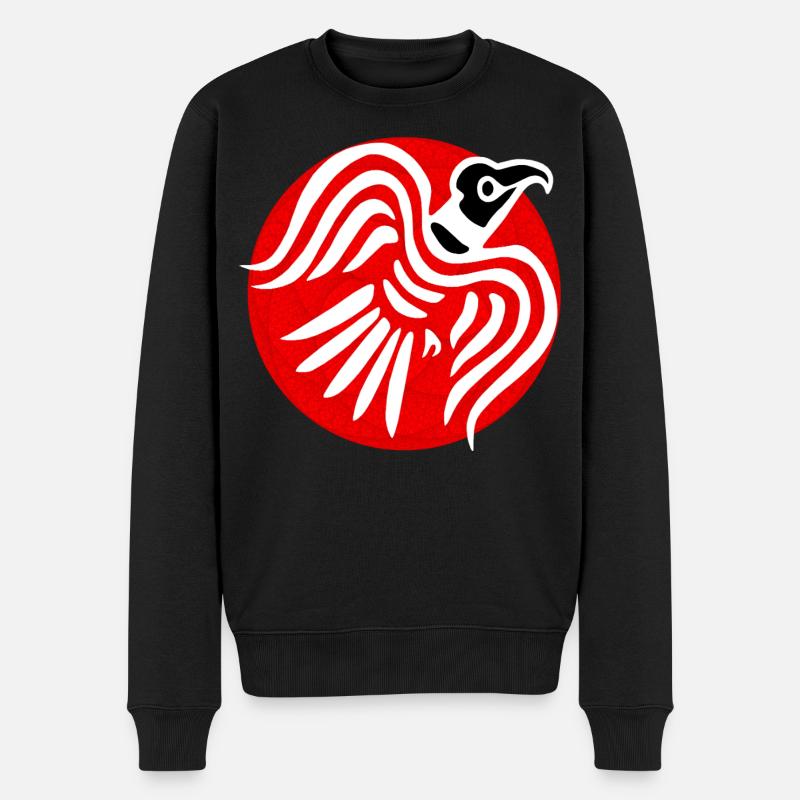 Wikinger Rabe - Männer Premium Bio Pullover - Schwarz