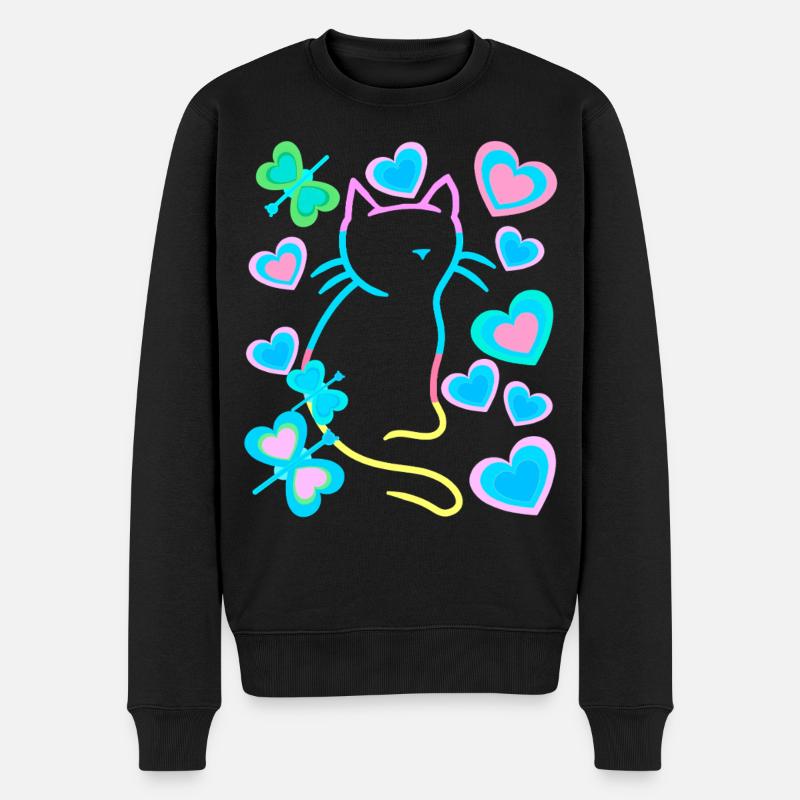 Chats Rétro - Pull Premium bio Homme - noir