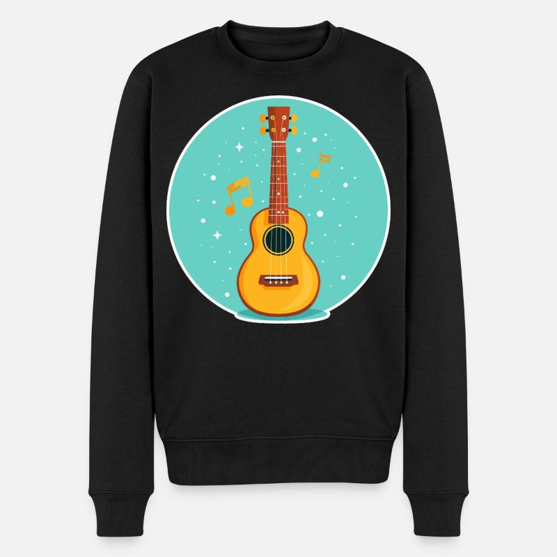Ukulele Illustration - Männer Premium Bio Pullover - Schwarz